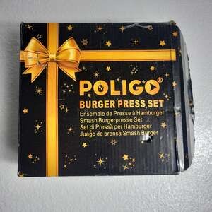 POLIGO 5PC Smash Burger Press Kit - Rectangle Press & 4-in-1 Mold
